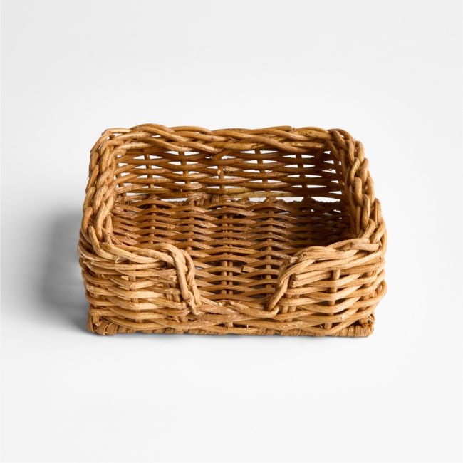 Alford Square Woven Rattan Napkin Holder - Image 0