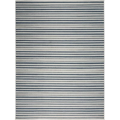 Steelman Striped Blue/White Indoor / Outdoor Area Rug - Image 0