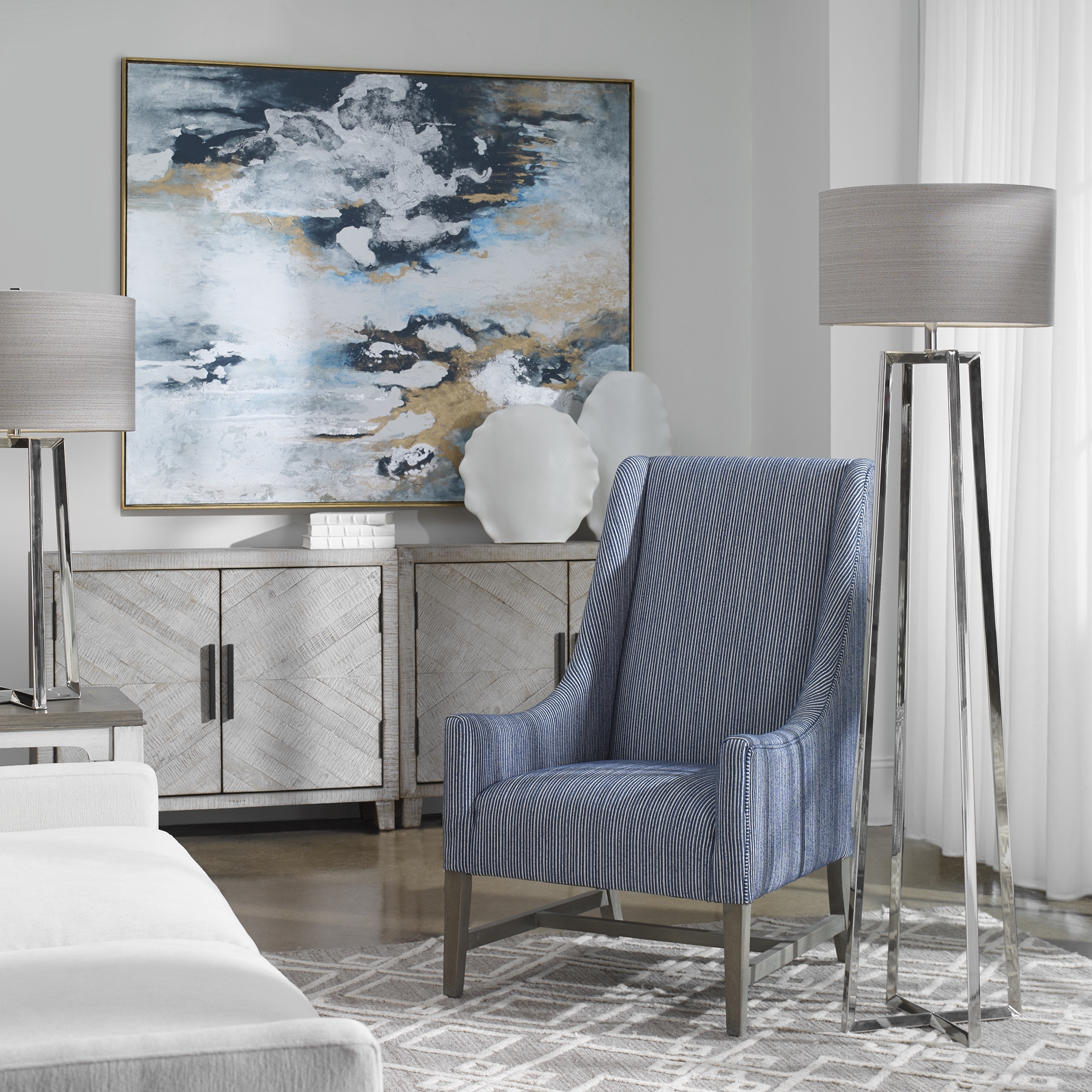 Keokee Polished Nickel Floor Lamp - Image 1
