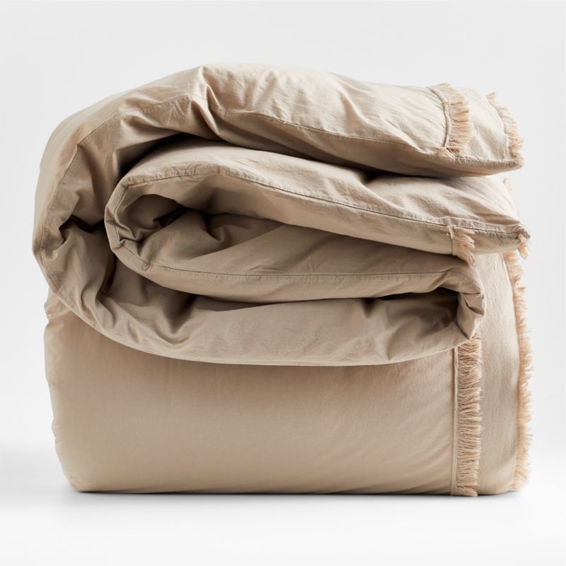 Favorite Washed Organic Cotton Sand Beige Eyelash King Duvet Cover - Image 2