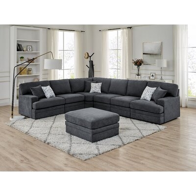 Episkopi 5 Seater Large  141.5" Right Hand Facing Sectional Sofa With Ottoman - Image 0