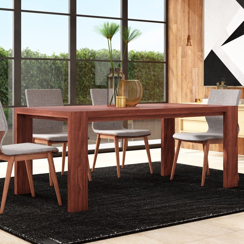 Gus* Modern Plank Dining Table Color: Walnut - Image 1