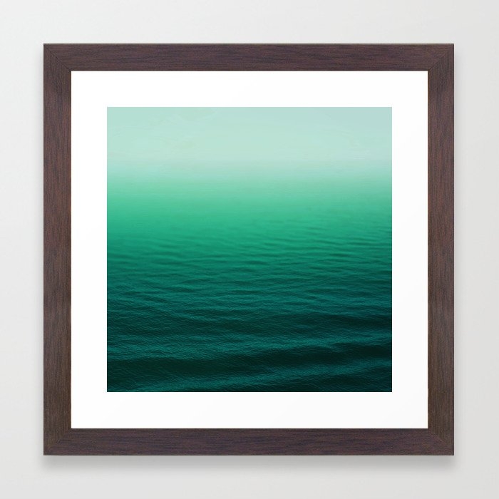 Deep Aqua Waves Framed Art Print by Leah Flores - Conservation Walnut - X-Small 10" x 10"-12x12 - Image 0