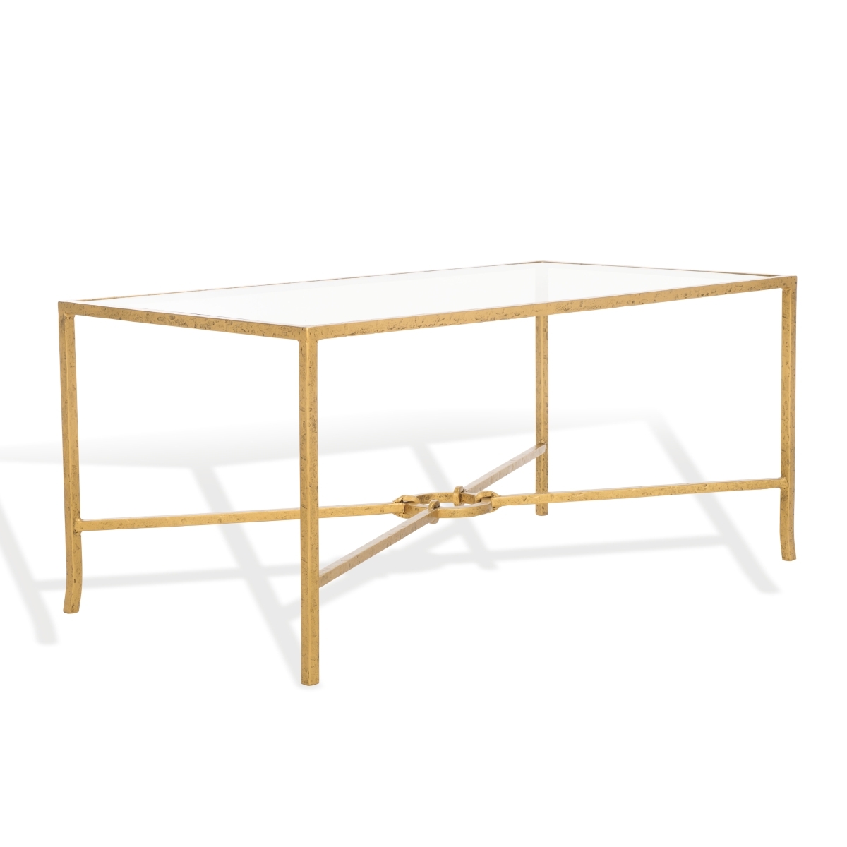 Tauri Metal Coffee Table - Brass/Clear - Image 5