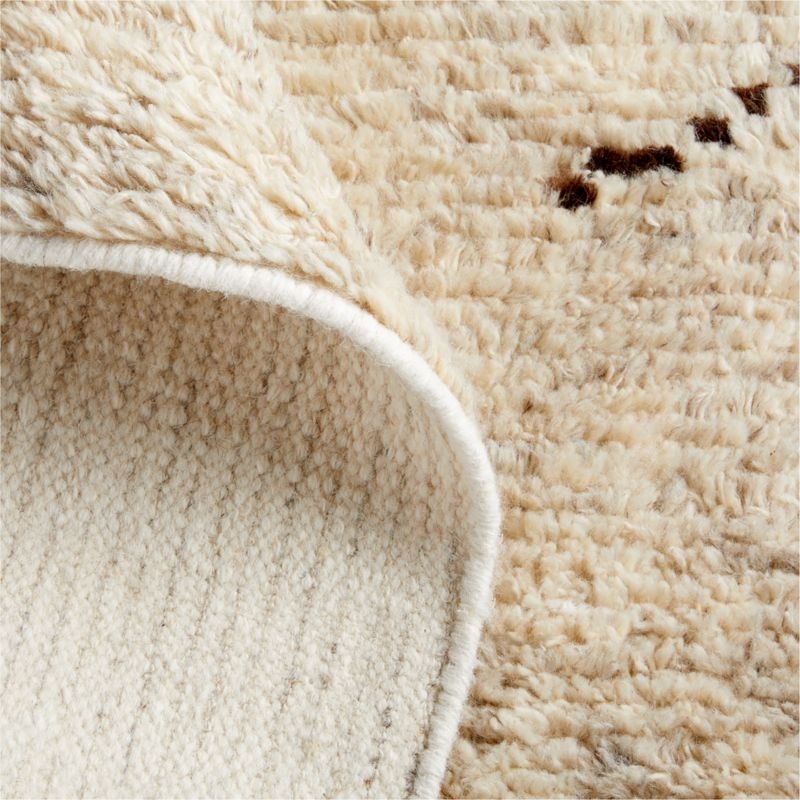 Larache Wool Hand-Knotted Moroccan Sand Beige Area Rug 6'x9' - Image 2