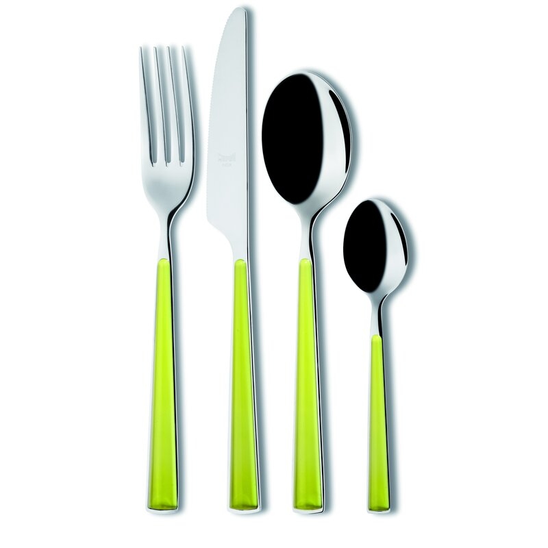  Primavera 24 Piece 18/10 Stainless Steel Flateware Set, Service for 6 Color: Green - Image 0