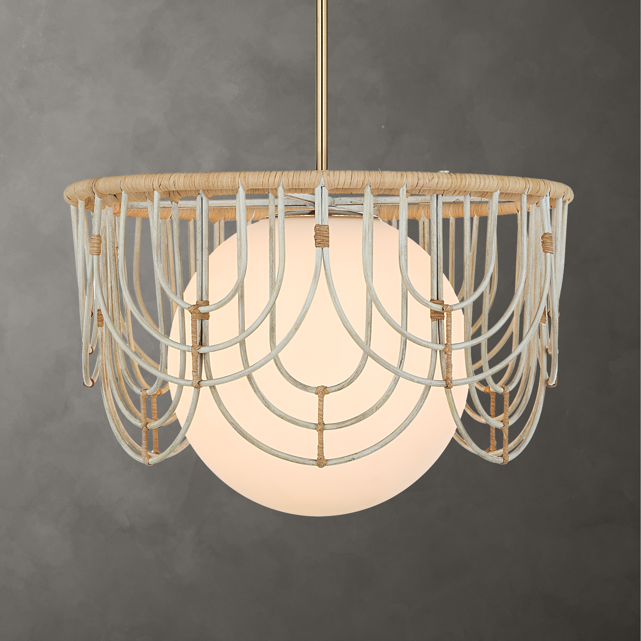 Arches 1 Light Rattan Pendant - Image 1