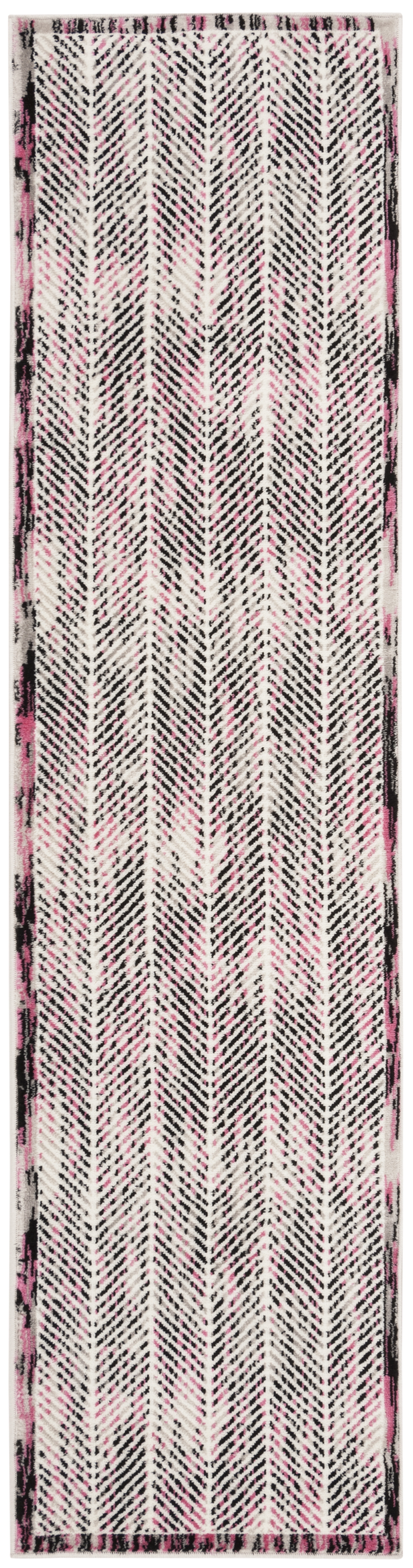Arlo Home Woven Area Rug, SKY194P, Grey/Pink,  2' X 8' - Image 0