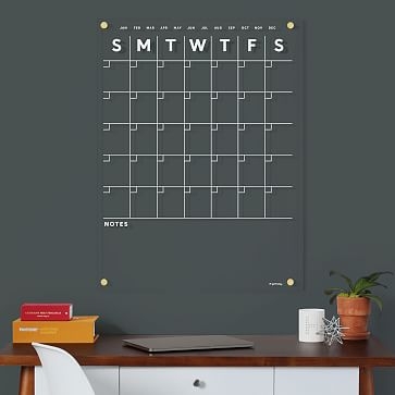 Acrylic Calendar, Bottom Notes, Black Text, Black Hardware, Small - Image 2