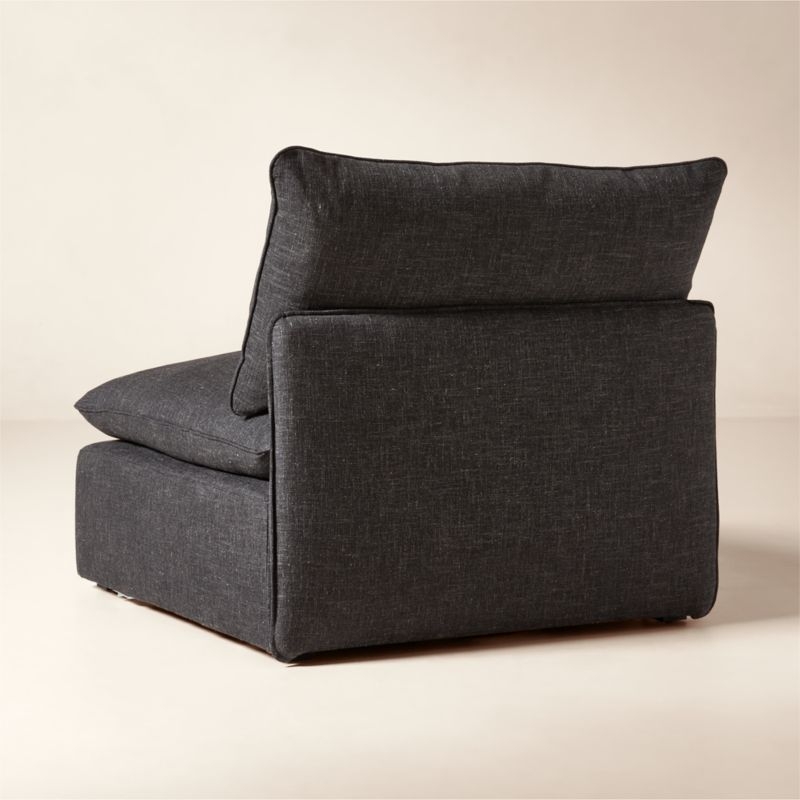 Lumis Dark Grey Performance Fabric Deep Depth Armless Chair - Image 4