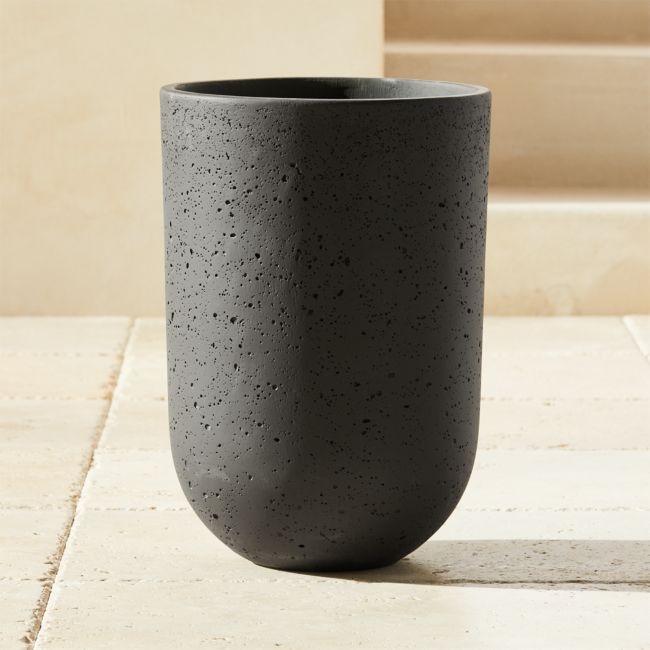 Seminyak Black Cement Indoor/Outdoor Planter Large - Image 0
