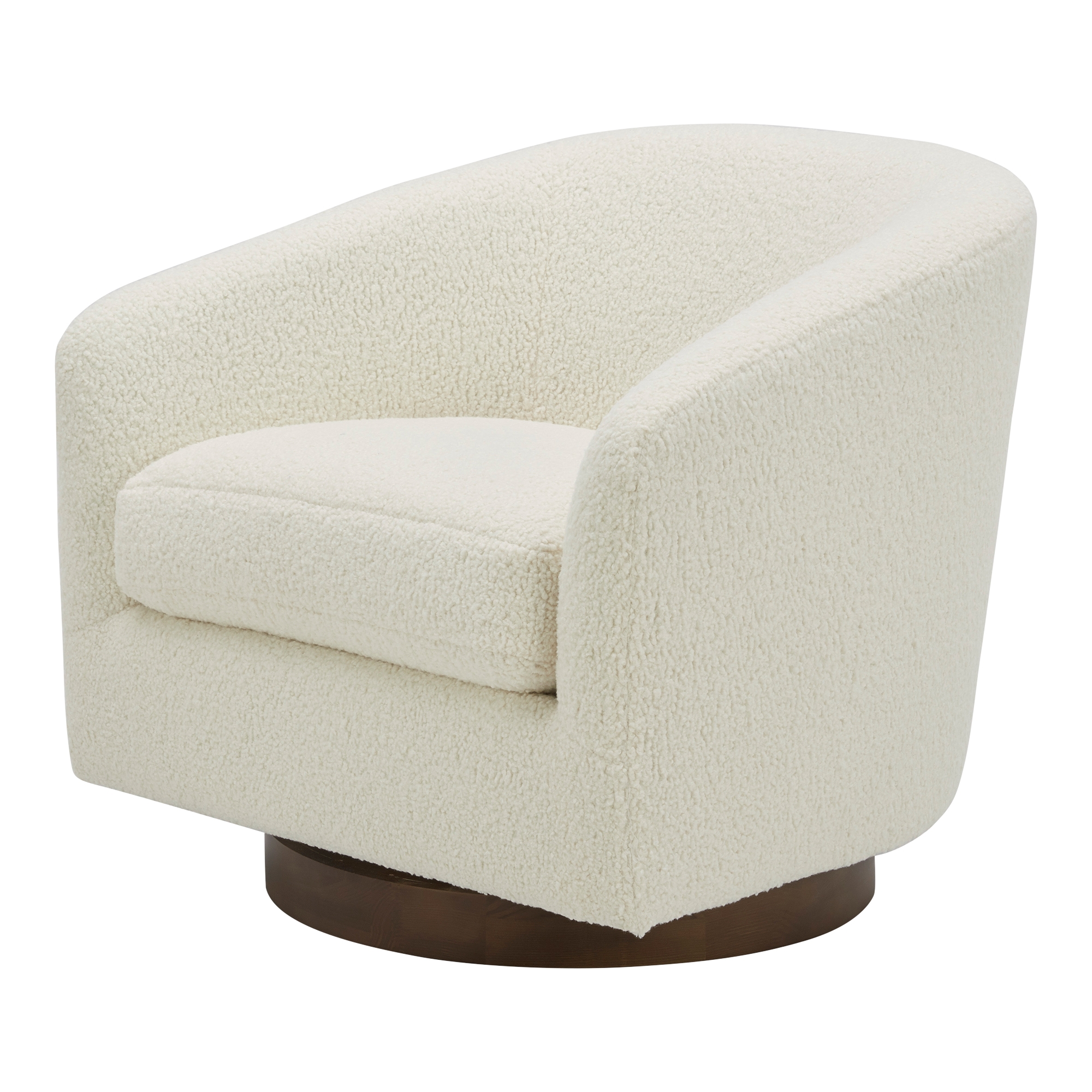 Oscy Swivel Chair Vegan Shearling White - Image 4