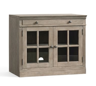 Livingston Double Glass Door Cabinet with Top, Dusty Charcoal - Image 3