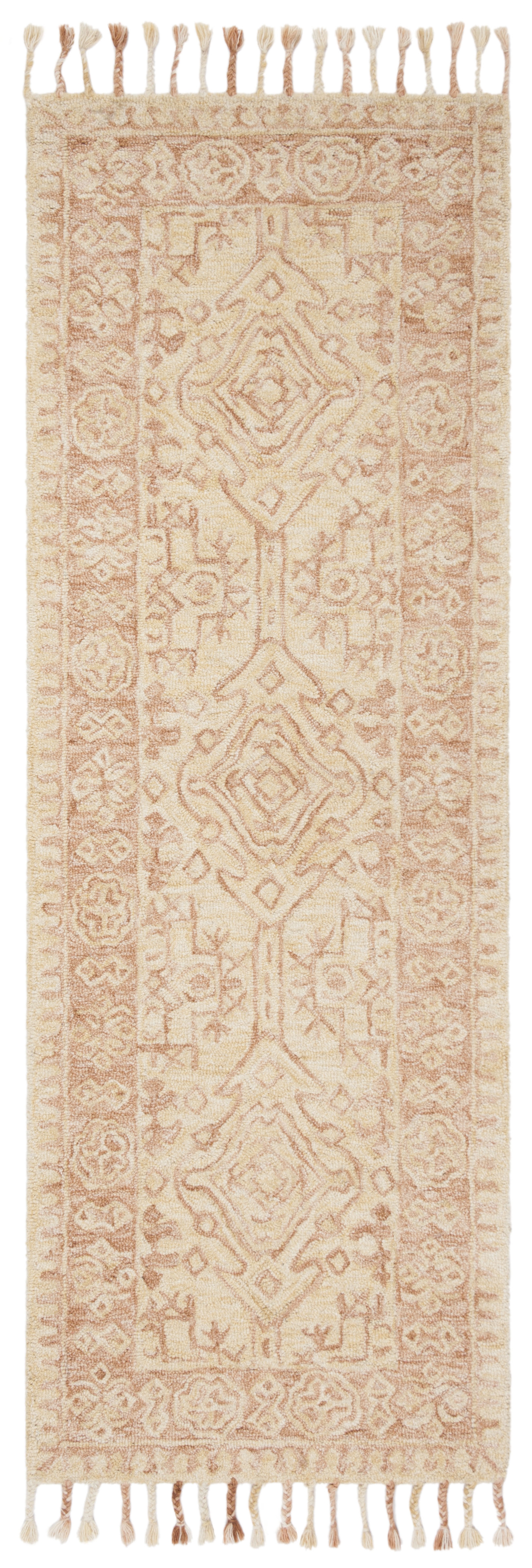 Arlo Home Hand Tufted Area Rug, APN225A, Ivory/Blush,  2' 3" X 7' - Image 0