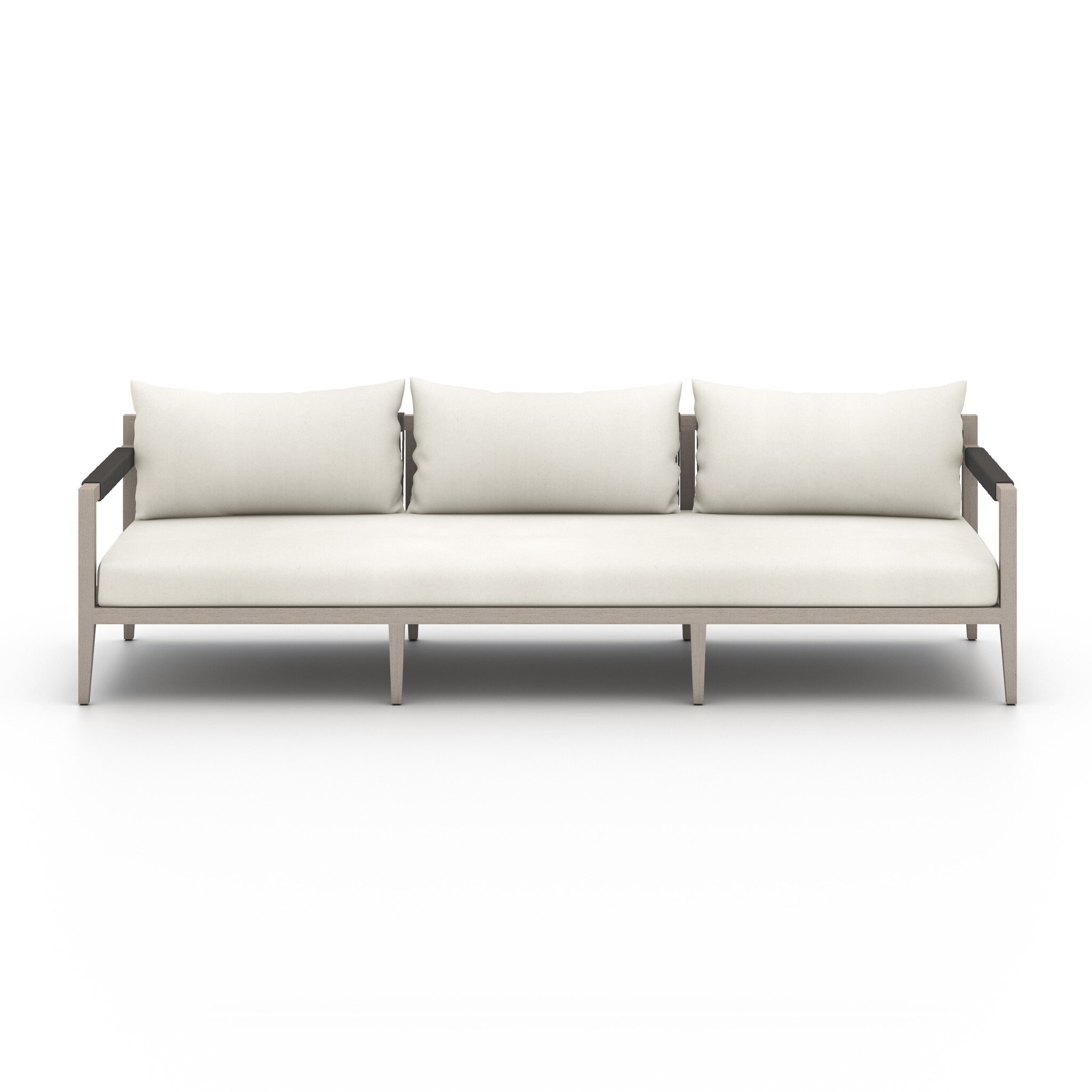 Sherwood Outdoor Sofa, Weathered Grey - Venao Ivory - Image 2