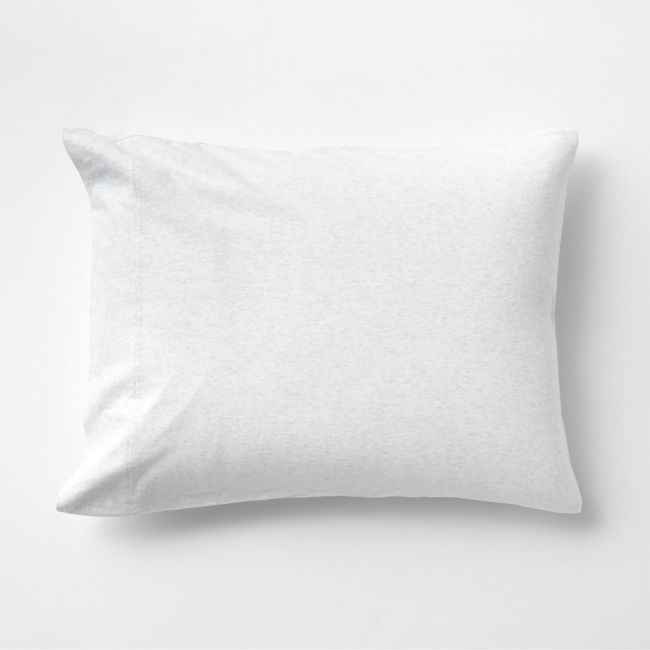 Cozysoft Organic Cotton Jersey Heathered Ivory Standard Pillow Sham - Image 0