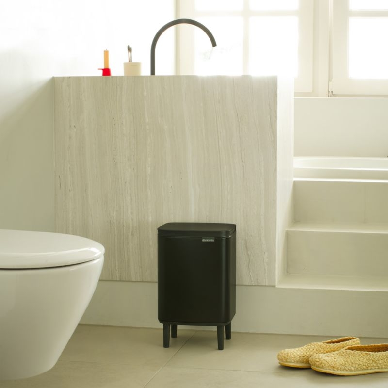 Brabantia Bo Hi Trash Can, Matte Black, 1.8 Gallon - Image 2