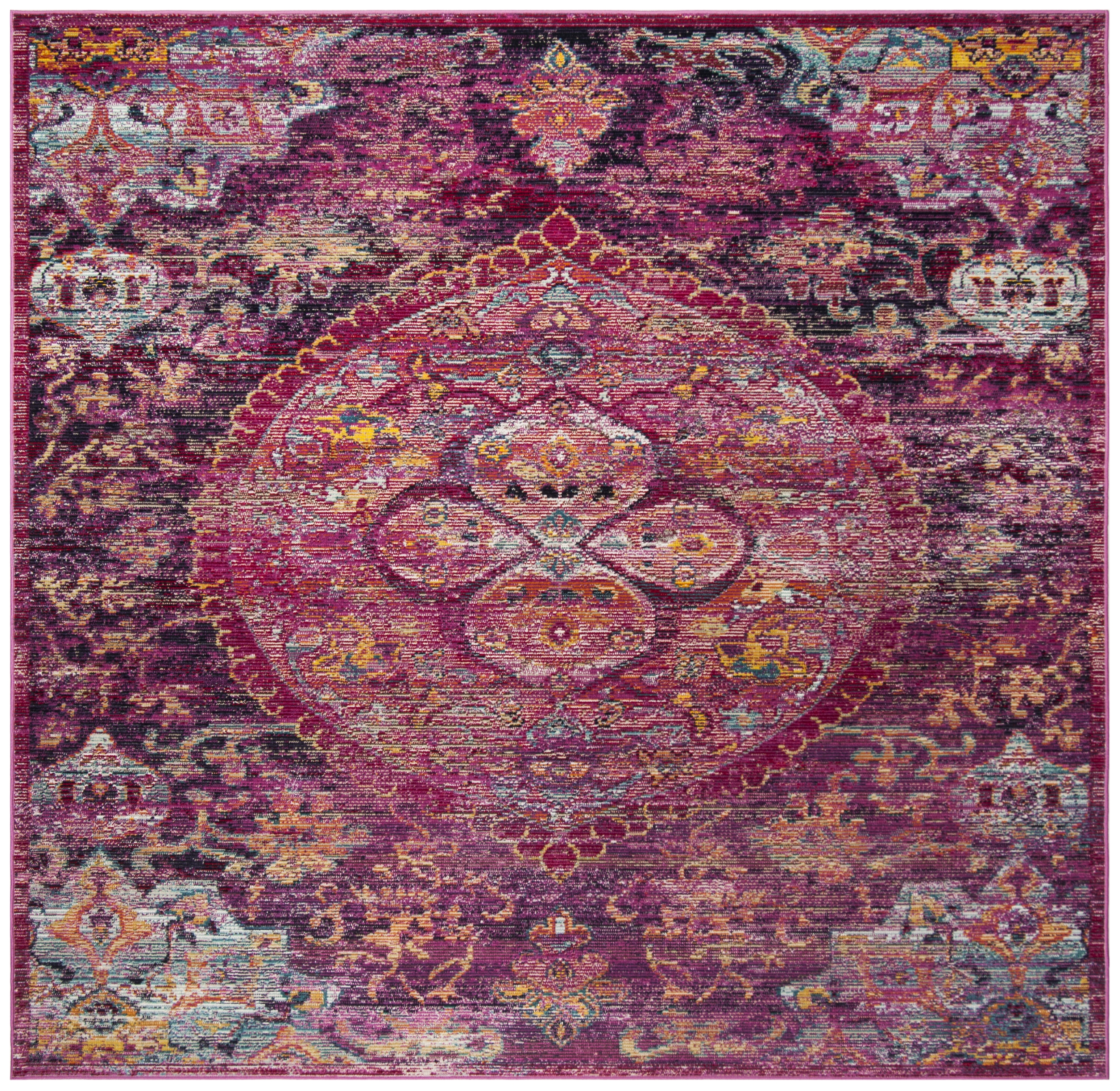 Arlo Home Woven Area Rug, CRS512S, Fuchsia/Purple,  7' X 7' Square - Image 0