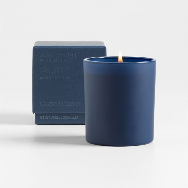 Monochrome No. 13 Indigo 1-Wick Scented Candle - Palo Santo, Vetiver and Mandarin - Image 0