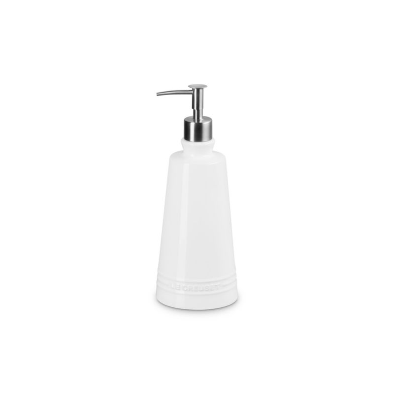 Le Creuset ® Signature 20-oz. White Stoneware Soap Dispenser - Image 2