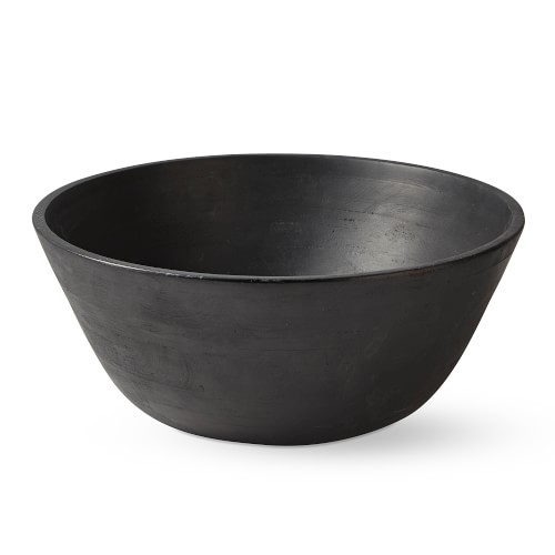 Black Wood Salad Bowl, 17.5" - Image 0