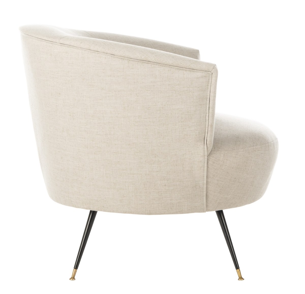 Dagny Velvet Retro Mid Century Accent Chair, Beige - Image 3