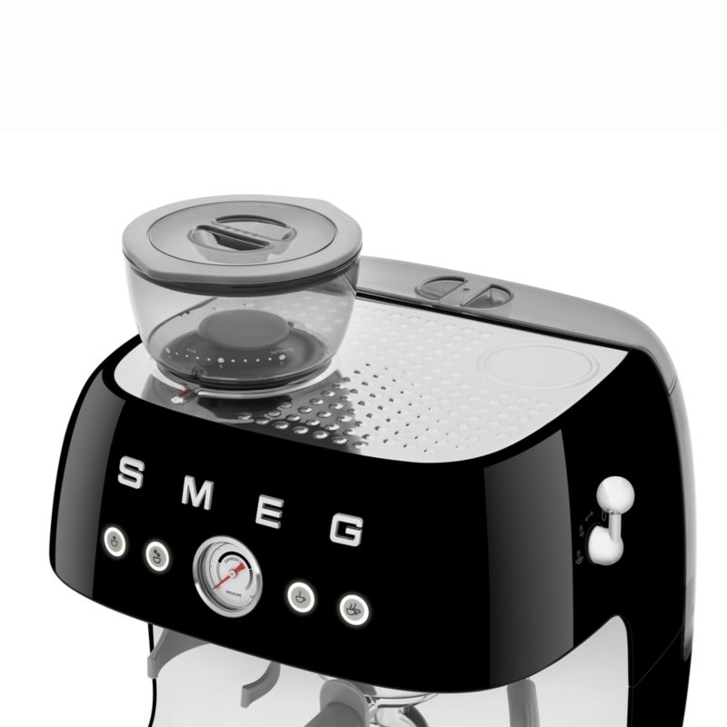 SMEG Black Semi-Automatic Espresso Machine with Milk Frother - Image 4