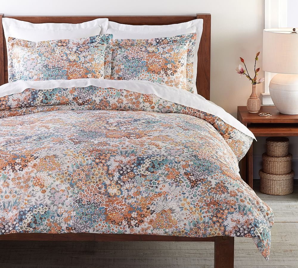 Amelia Floral Percale Duvet Cover, Full/Queen - Image 0