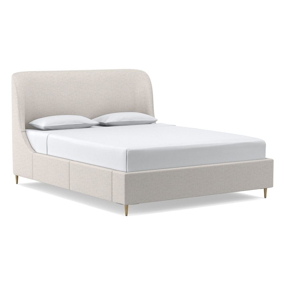 Lana Storage Bed, King, Performance Coastal Linen, White - Image 0