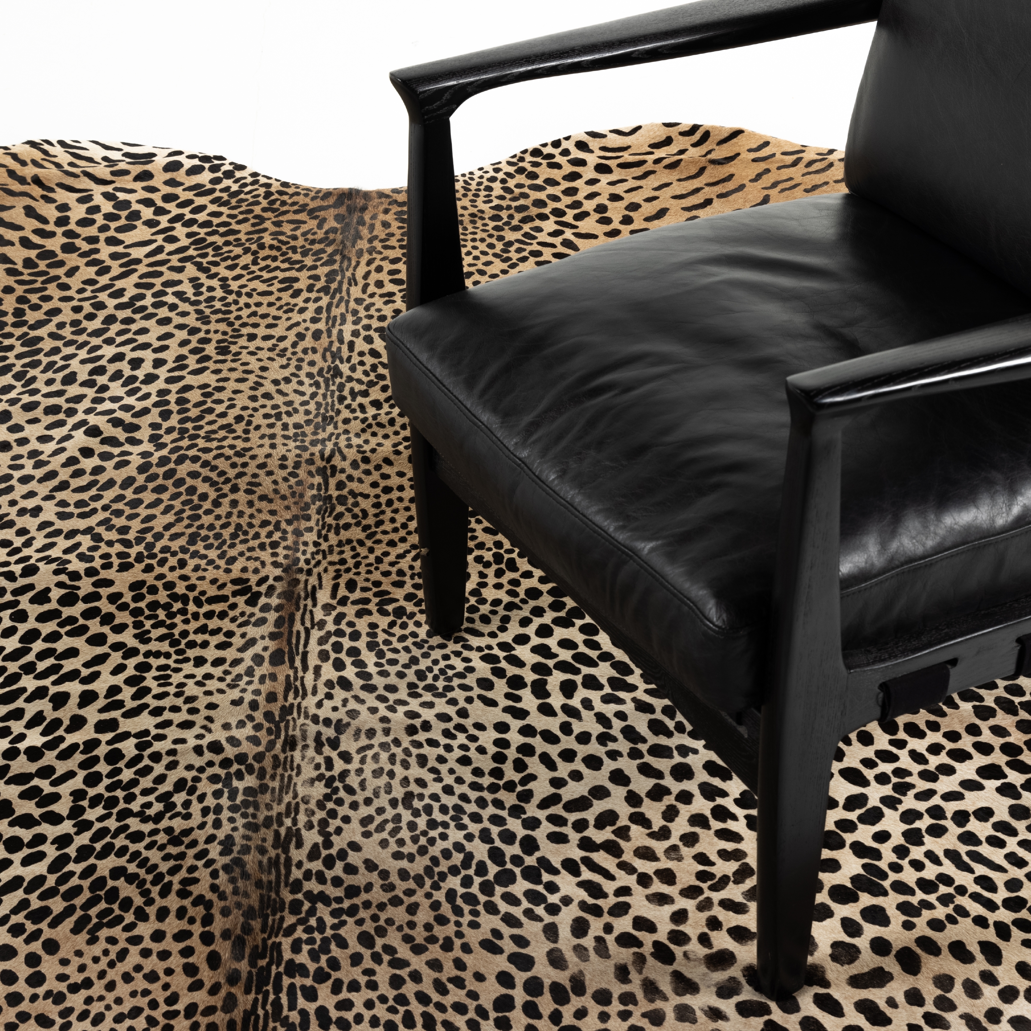 Leopard Printed Hide Rug-Brown & Black - Image 4