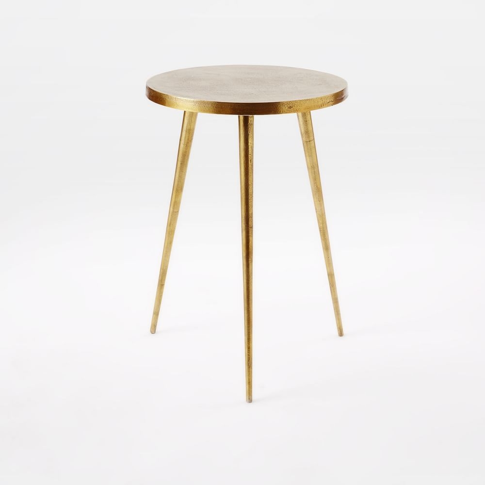 Casted 15" Side Table, Antique Brass - Image 0