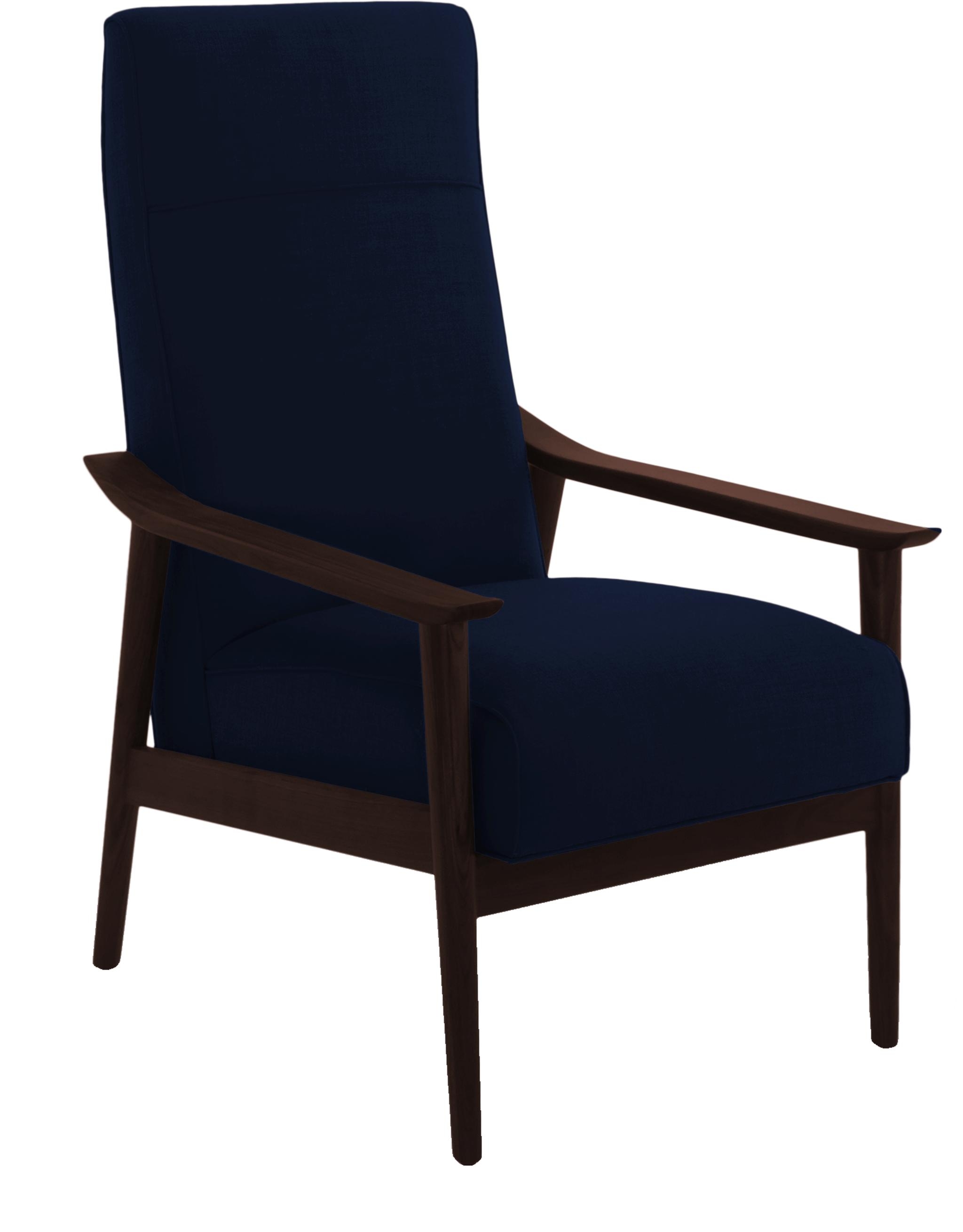 Blue McKinley Mid Century Modern Chair - Royale Cobalt - Walnut - Image 0