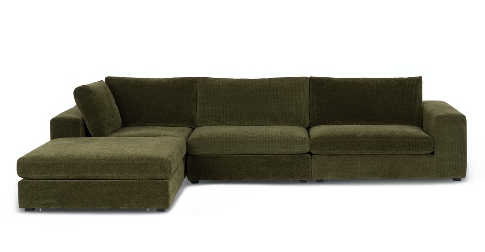 Beta 133.5" Left Modular Sectional - Cypress Green - Image 0