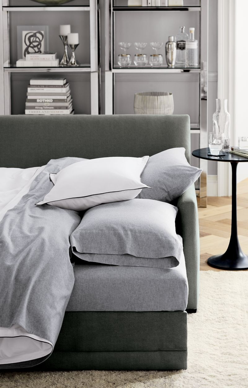 Cozysoft Organic Flannel Grey King Bed Sheet Set - Image 2