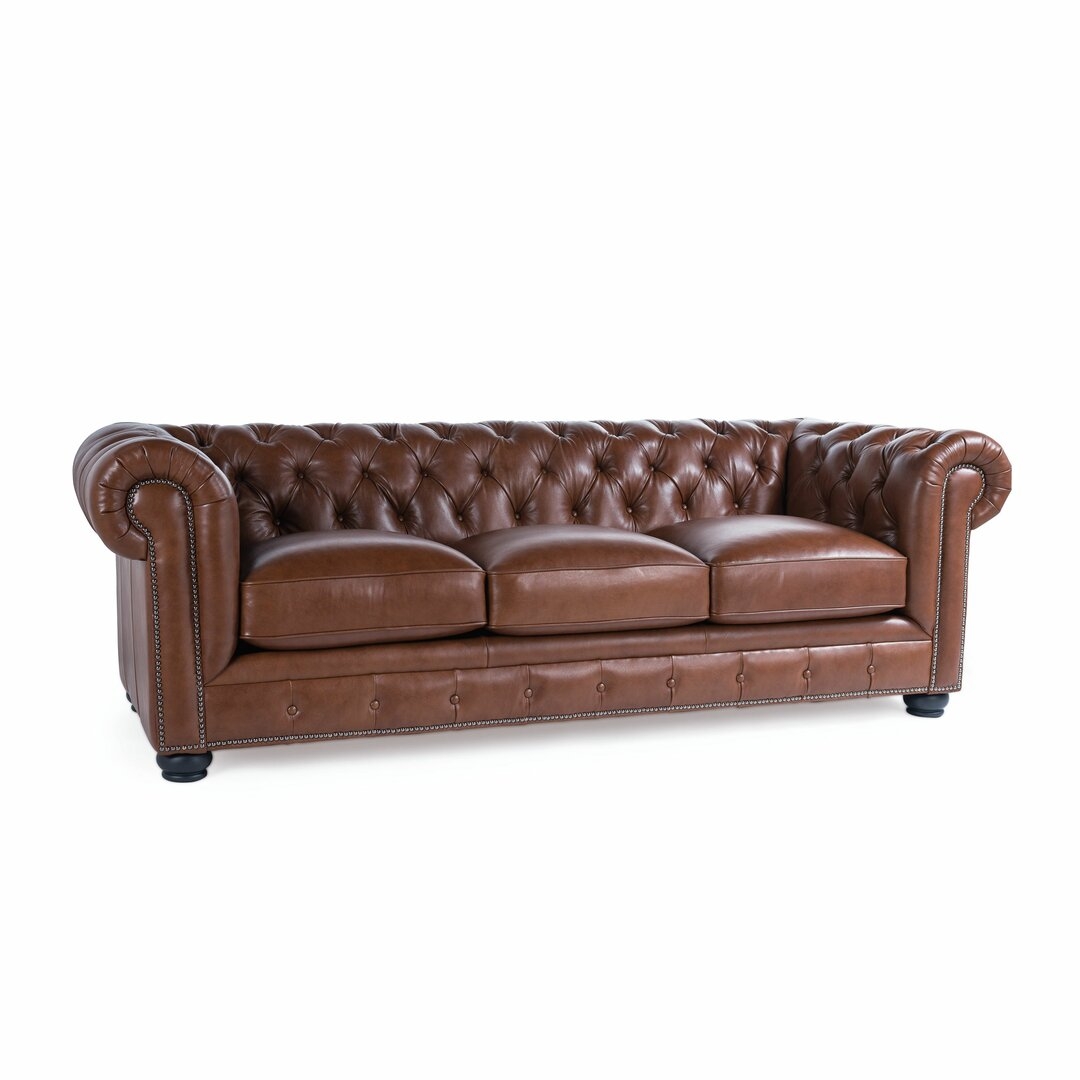 "Nice Link Home Furnishings Kensington Leather Sofa" - Image 0