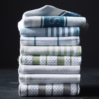 Williams Sonoma Classic Stripe Dishcloths, Set of 4, Geranium Pink - Image 1