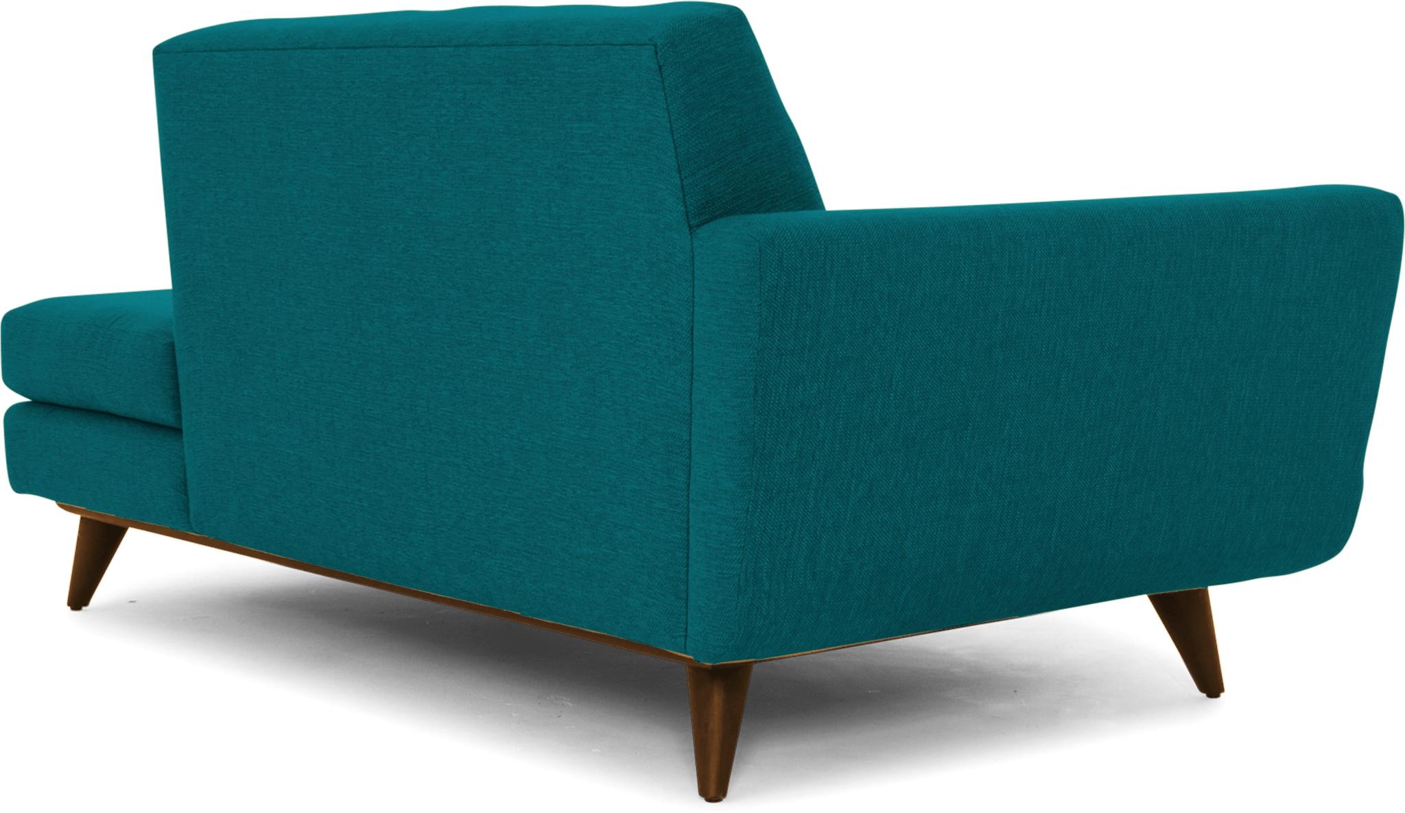 Blue Hughes Mid Century Modern Chaise - Lucky Turquoise - Mocha - Image 3