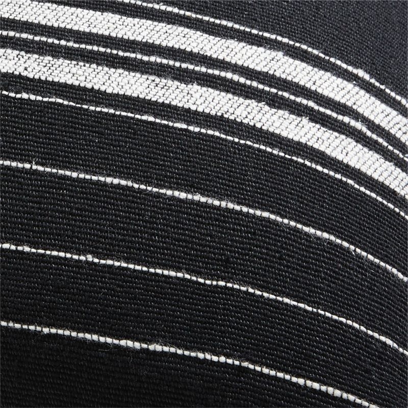 Chatou Organic Cotton Ink Black Stripe 20"x20" Throw Pillow with Down-Alternative Insert - Image 6