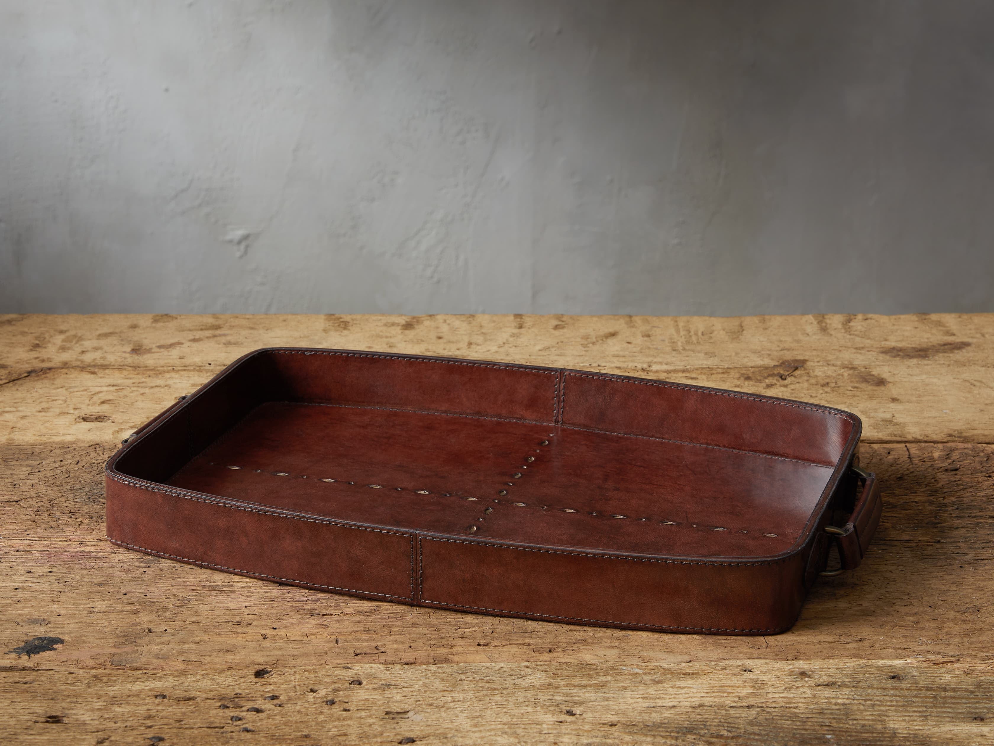 Andres Tray in Leather Brown - Image 0