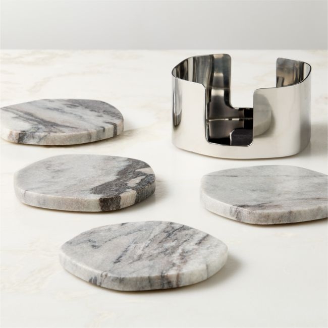 Matteo Grey Marble Coasters Set of 4 - Image 0
