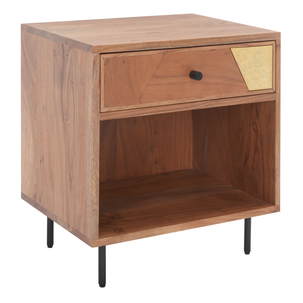 Benford 1 Drawer Nightstand - Natural / Gold - Safavieh - Image 7