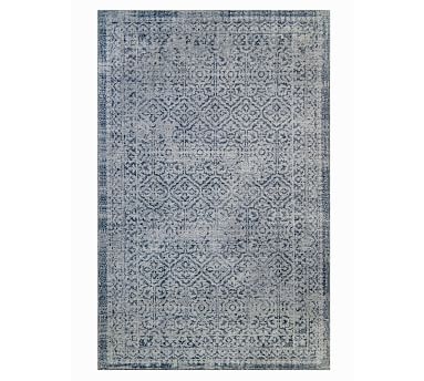 Prehn Printed Handwoven Rug, 6' x 9', Indigo - Image 0