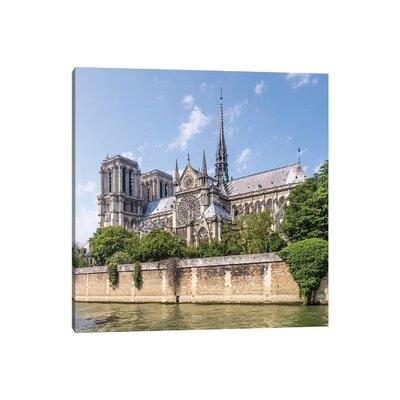 Cathedral Notre-Dame And River Seine by Melanie Viola - Wrapped Canvas Gallery-Wrapped Canvas Giclée - Image 0
