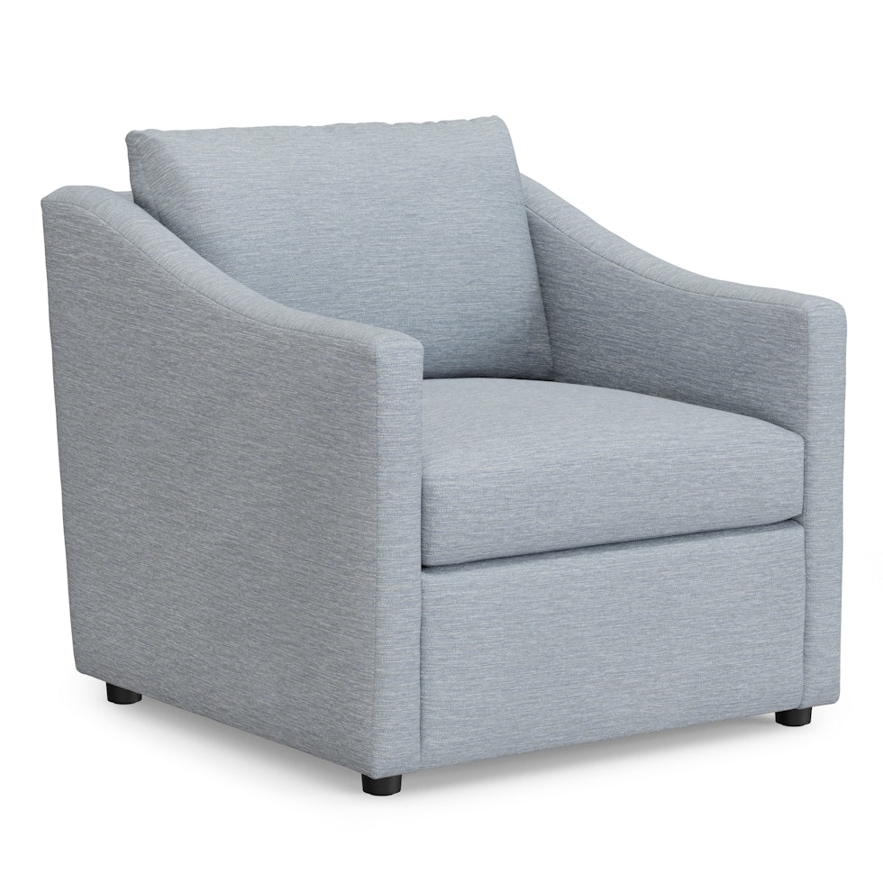 Landry 32.25" Lounge Chair - Silver Light Blue - Image 0