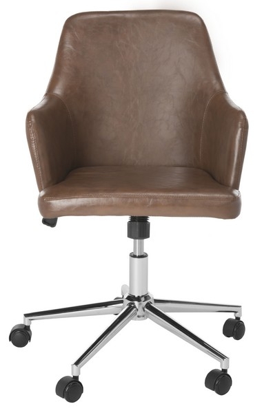 Cadence Swivel Office Chair - Brown/Chrome - Arlo Home - Image 1