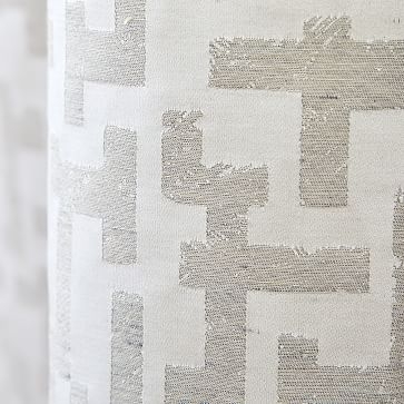 Maze Jacquard Curtain, Frost Gray, 48"x84" - Image 1