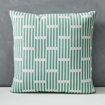 Outdoor Lattice Pillow, 18"x18", Sea Green - Image 0