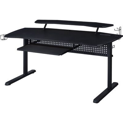 Gaming Table With USB Plugin And Headset Rack, White - Image 0