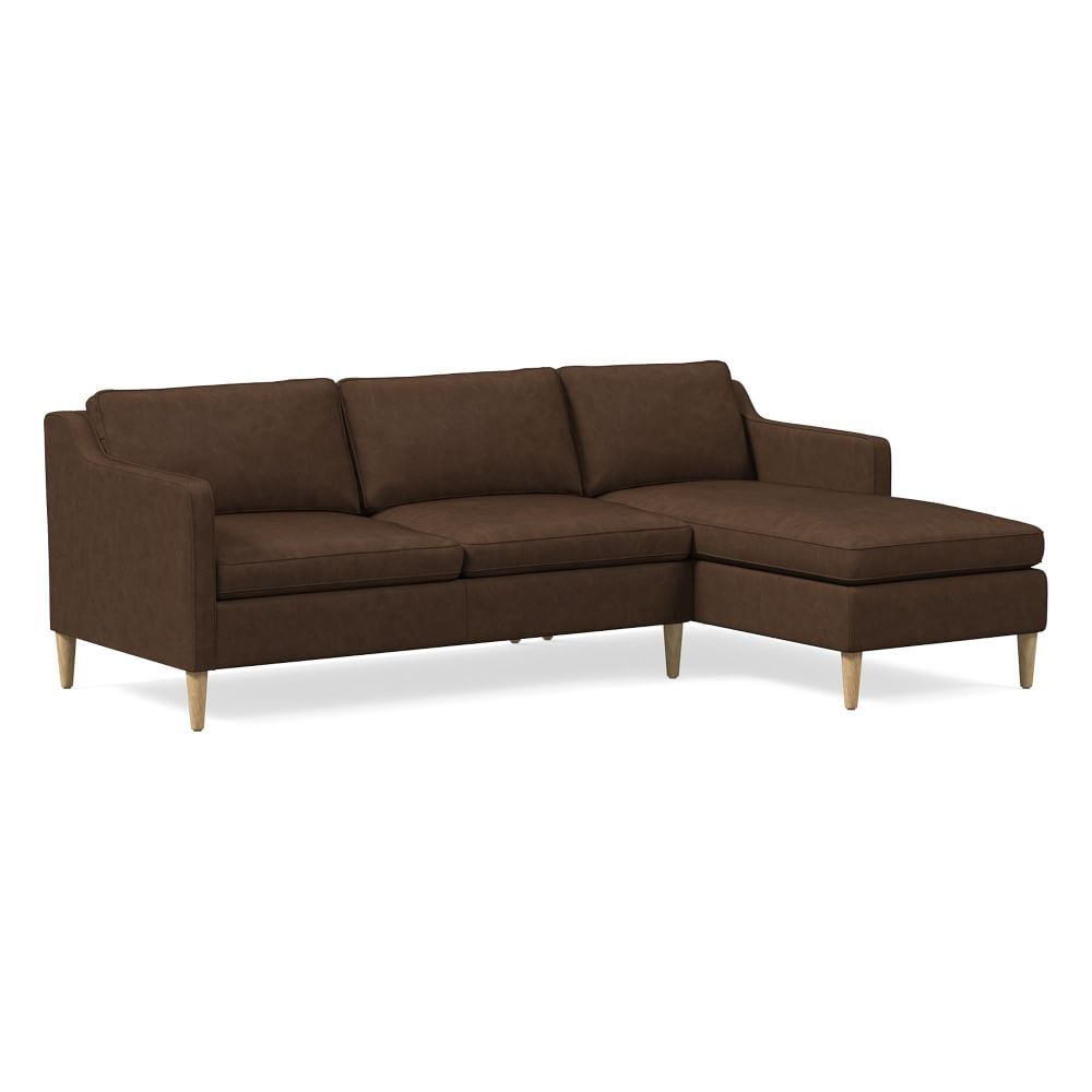 Hamilton 93" Right 2-Piece Chaise Sectional, Vegan Leather, Molasses, Almond - Image 0