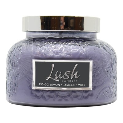 Lush Indigo Lemon Jasmine Musk Scented Jar Candle - Image 0